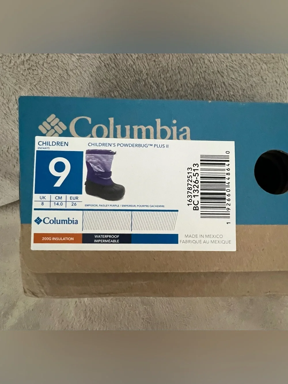 NWB Columbia Powderbug Toddler Snow Boots